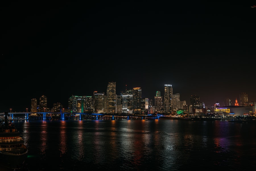Miami skyline at night